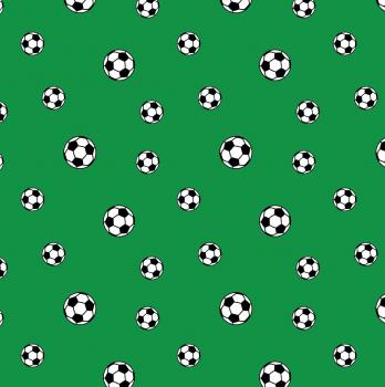 Baumwolle bedruckt Fußball auf Grün